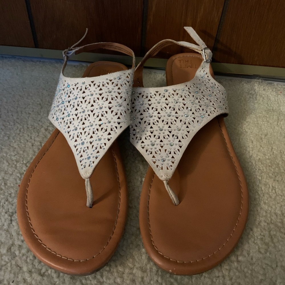 Brown and White Sandals